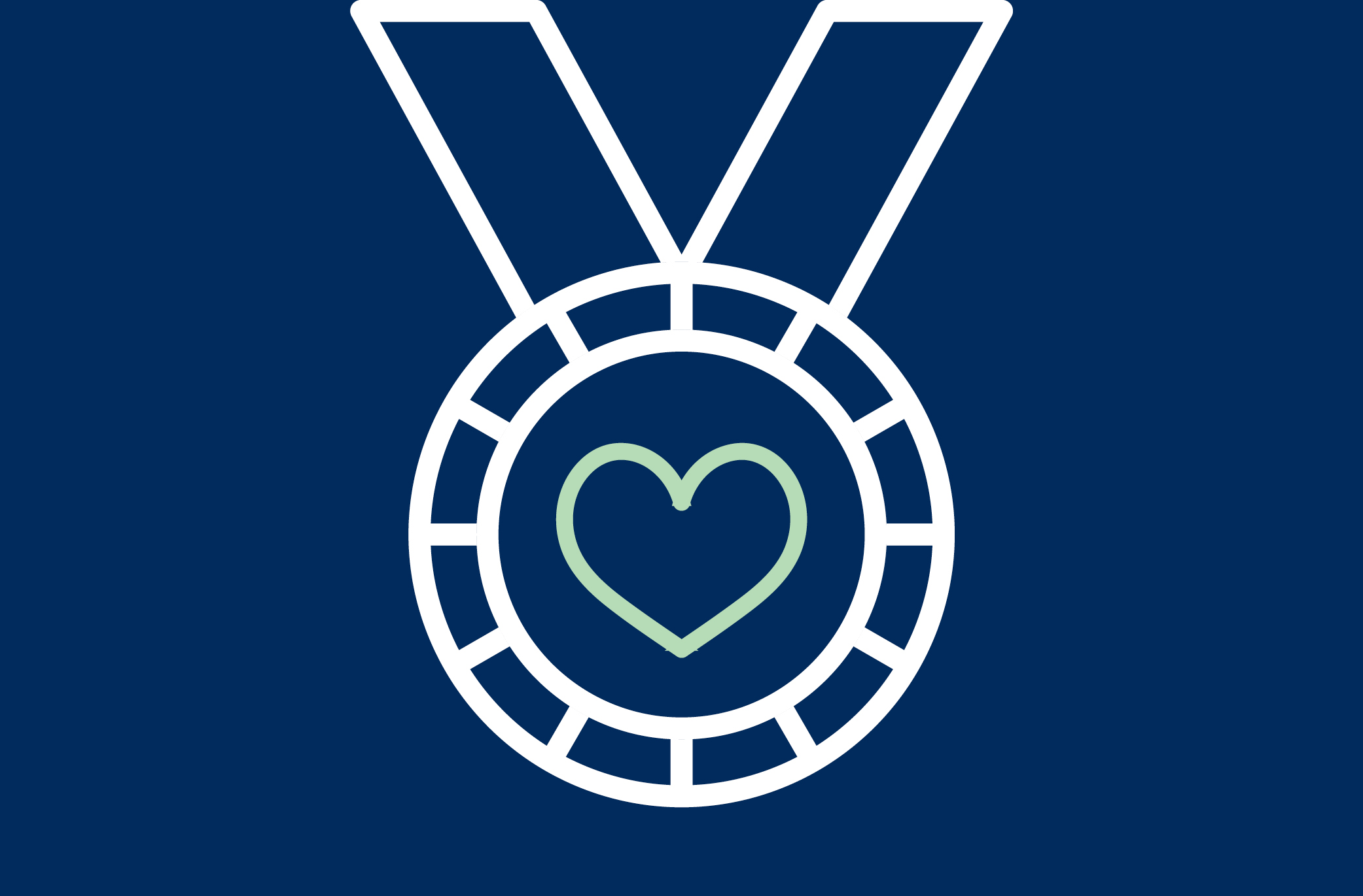Illustration of a medal with a heart inside
